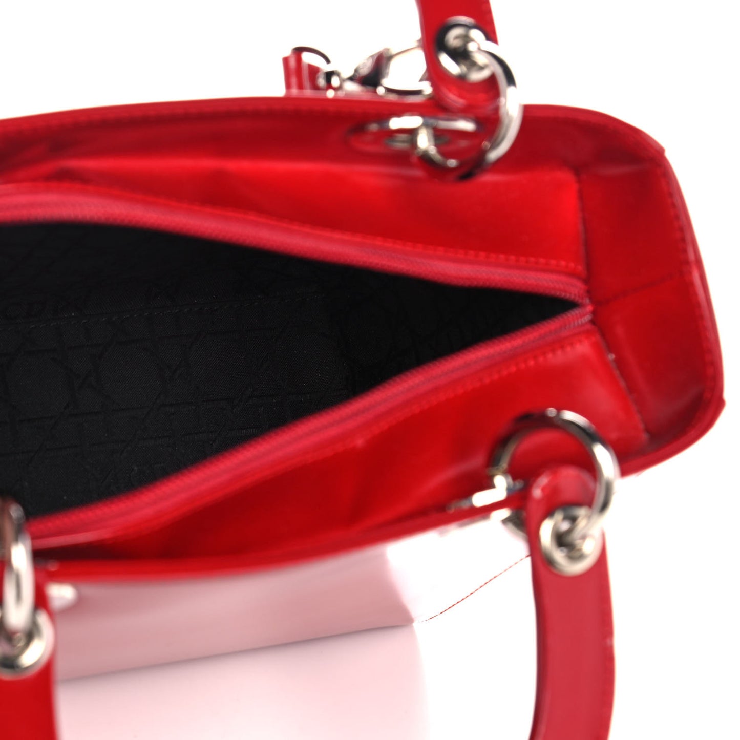 Glazed Calfskin Medium Lady Dior Red