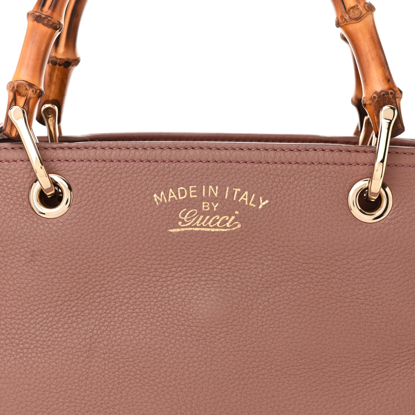 Calfskin Small Bamboo Shopper Tote Camelia