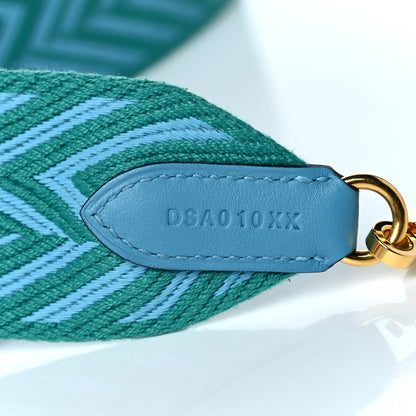 Hermes Toile Swift 50mm Sangle ZigZag Shoulder Strap Bleu Du Nord Vert Veronese 5 of 6