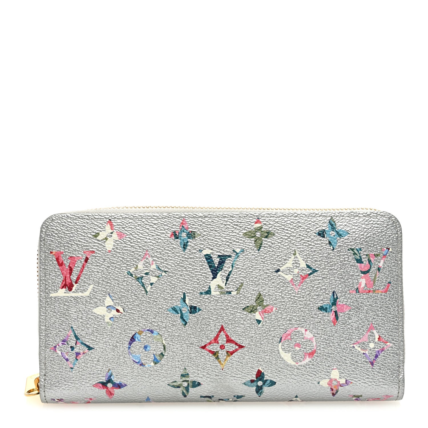 Louis Vuitton Metallic Monogram LV Garden Zippy Wallet Silver 1 of 8