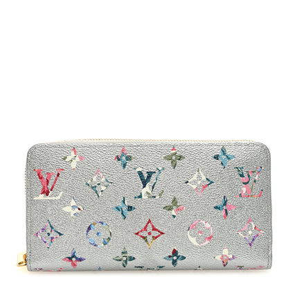 Louis Vuitton Metallic Monogram LV Garden Zippy Wallet Silver 1 of 8