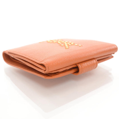 Saint Laurent Leather Studded Belle de Jour Wallet Orange 4 of 7
