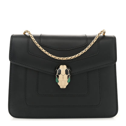 Bulgari Calfskin Small Serpenti Forever Snake Strap Crossbody Bag Black 1 of 10