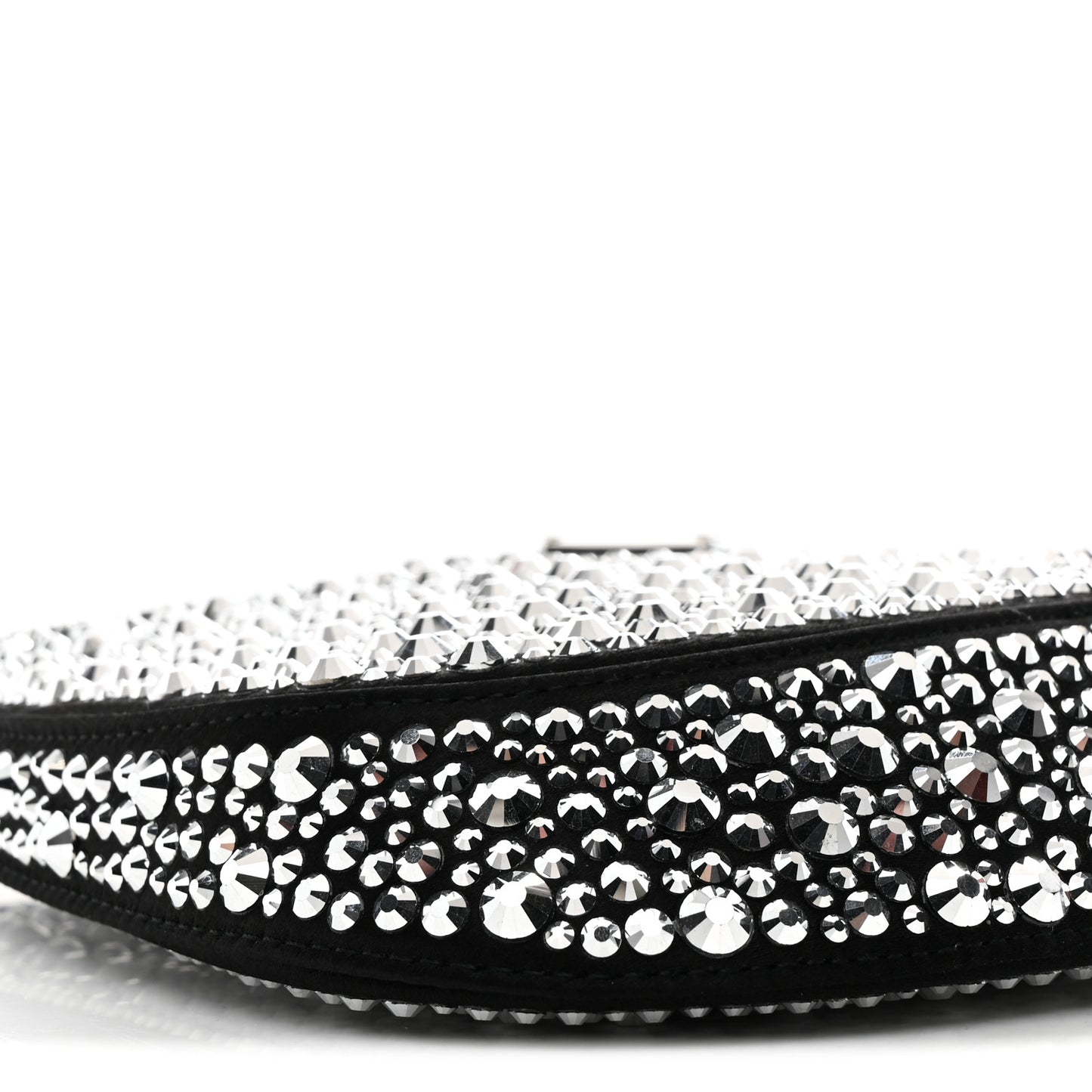Satin Crystal Cleo Adjustable Strap Shoulder Bag Metal