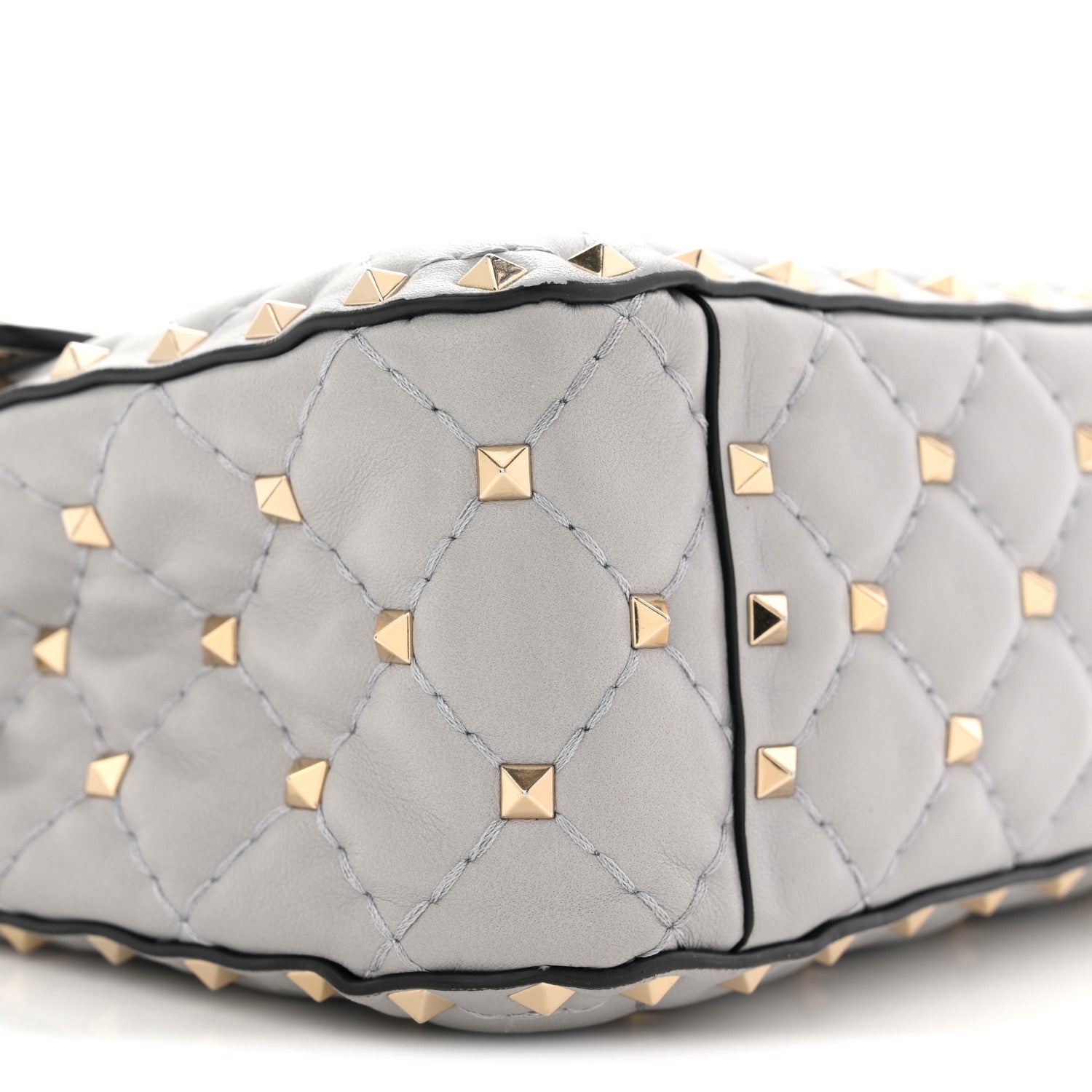 Valentino Garavani Nappa Medium Rockstud Spike Shoulder Bag Pastel Grey 8 of 12