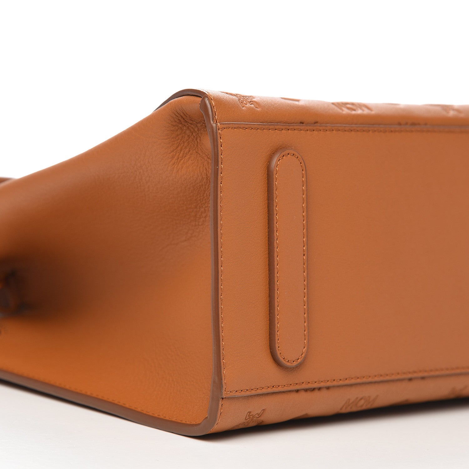 MCM Calfskin Ottomar Monogram Medium Essential Tote Cognac 7 of 9