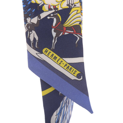 Hermes Silk Exposition Universelle Twilly Bleu Jaune Vif Rouge 4 of 4