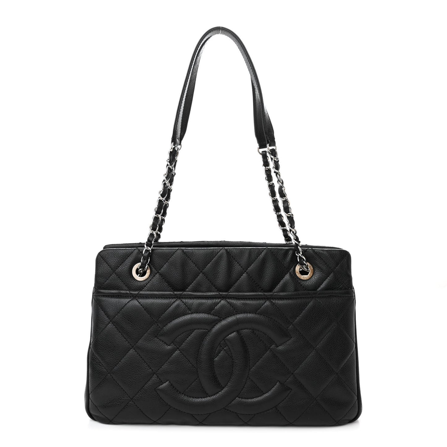 Caviar Quilted Timeless CC Soft Tote Black