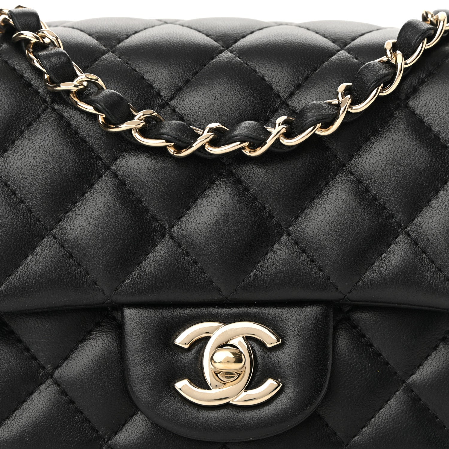 Chanel Lambskin Quilted Mini Square Flap Black 8 of 11