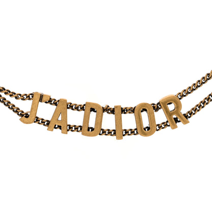 Christian Dior Metal J'Adior Choker Necklace Aged Gold 1 of 4