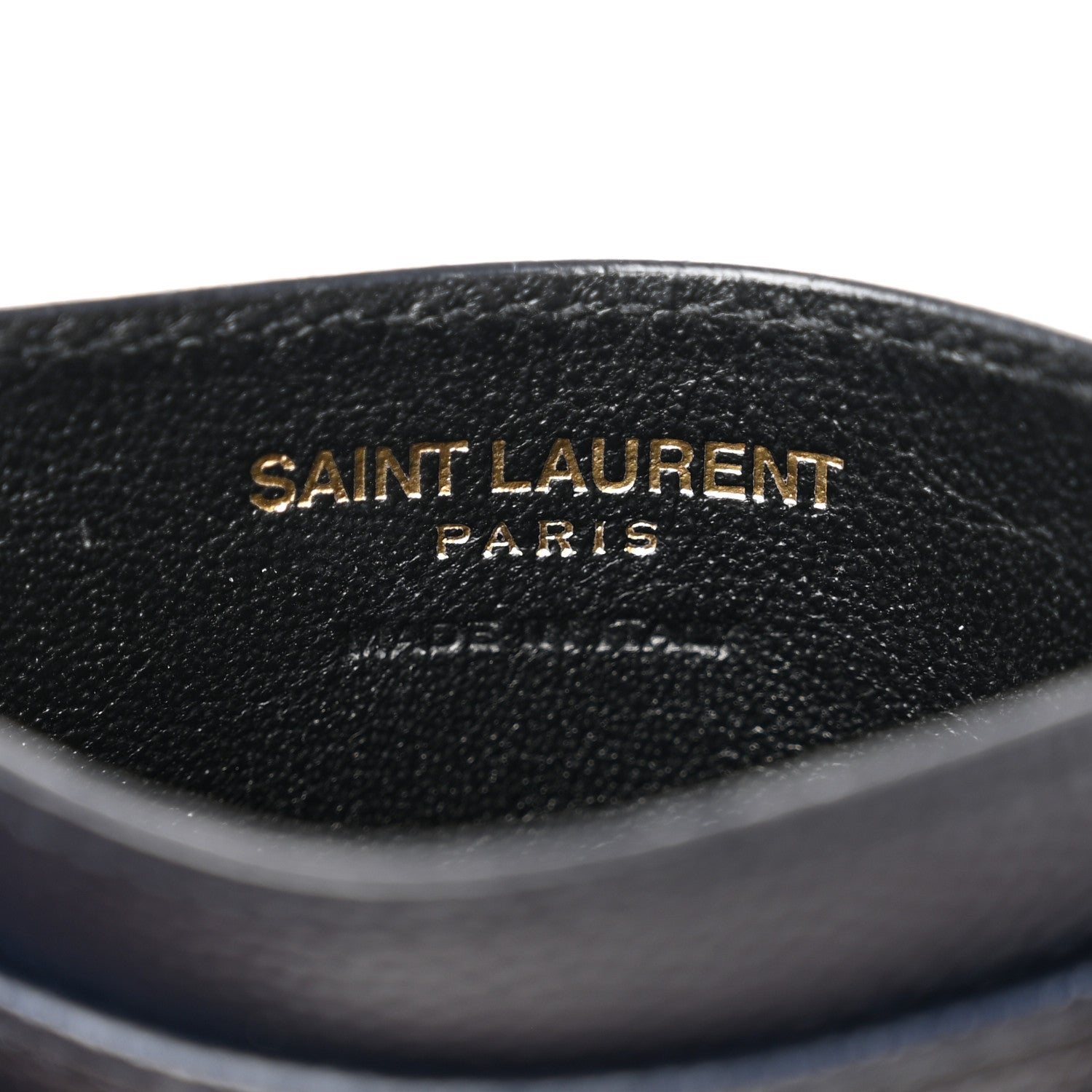 Saint Laurent Grain De Poudre Matelasse Chevron Monogram Credit Card Case Deep Marine 6 of 8