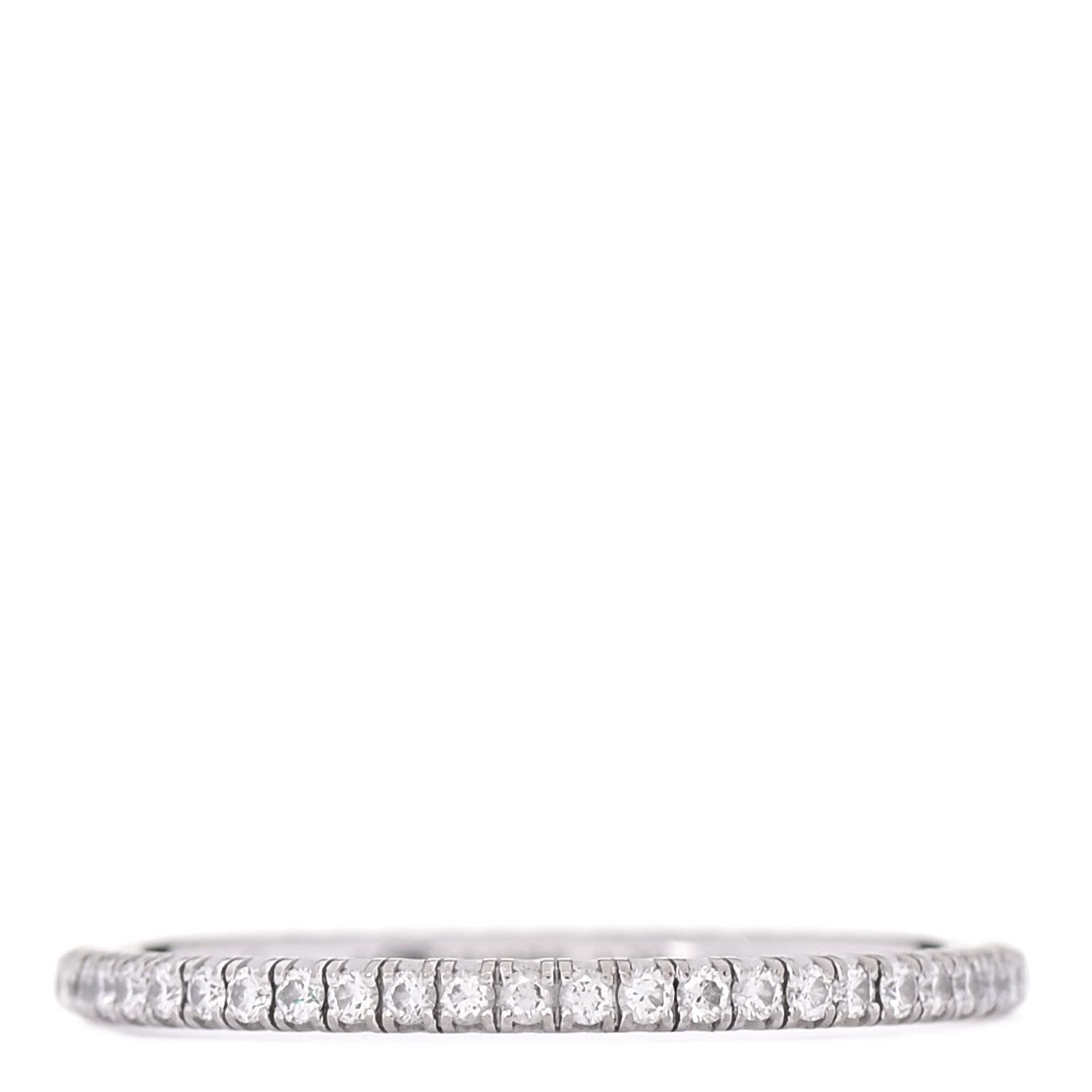 Cartier 18K White Gold Diamond 1.5mm Etincelle de Cartier Wedding Band Ring 54 6.75 1 of 5