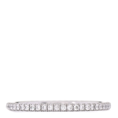Cartier 18K White Gold Diamond 1.5mm Etincelle de Cartier Wedding Band Ring 54 6.75 1 of 5