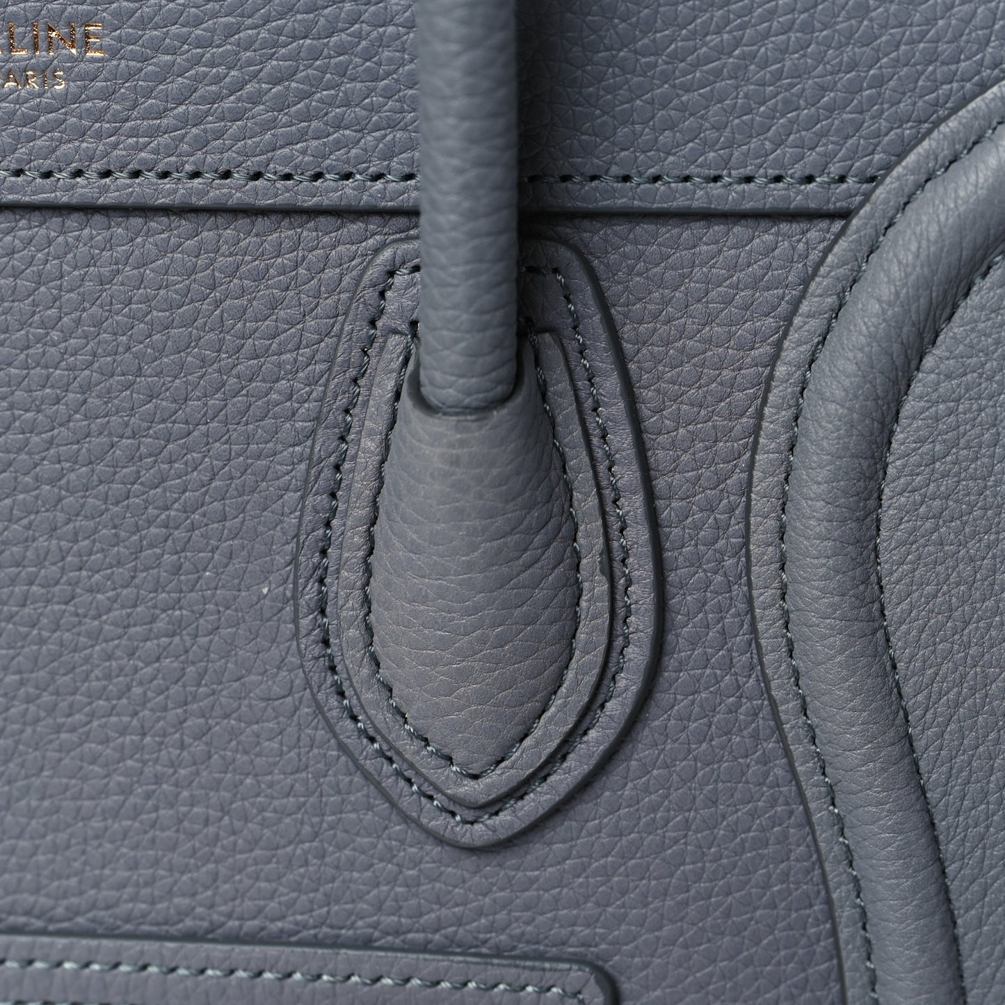 Drummed Calfskin Nano Luggage Kohl