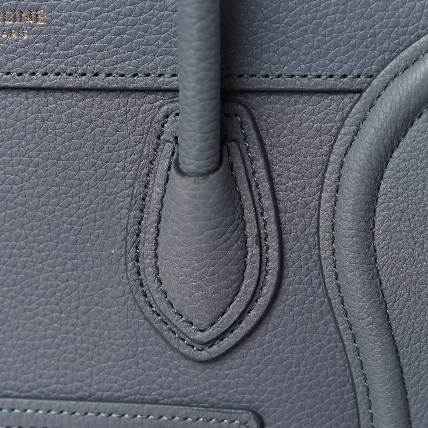 Celine Drummed Calfskin Nano Luggage Kohl 12 of 12