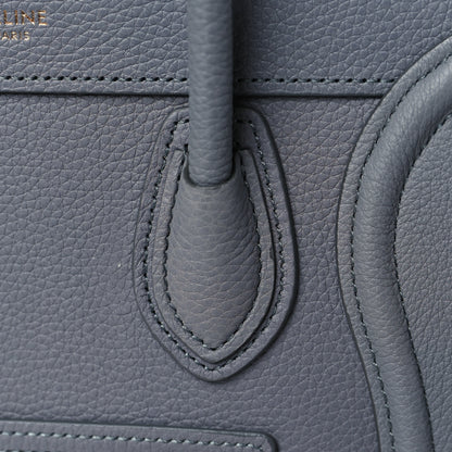 Celine Drummed Calfskin Nano Luggage Kohl 12 of 12