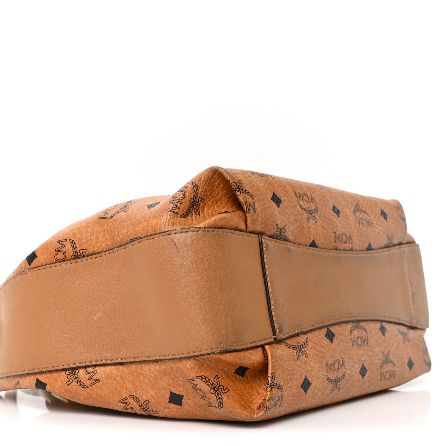 MCM Visetos Drawstring Shopper Cognac 9 of 10