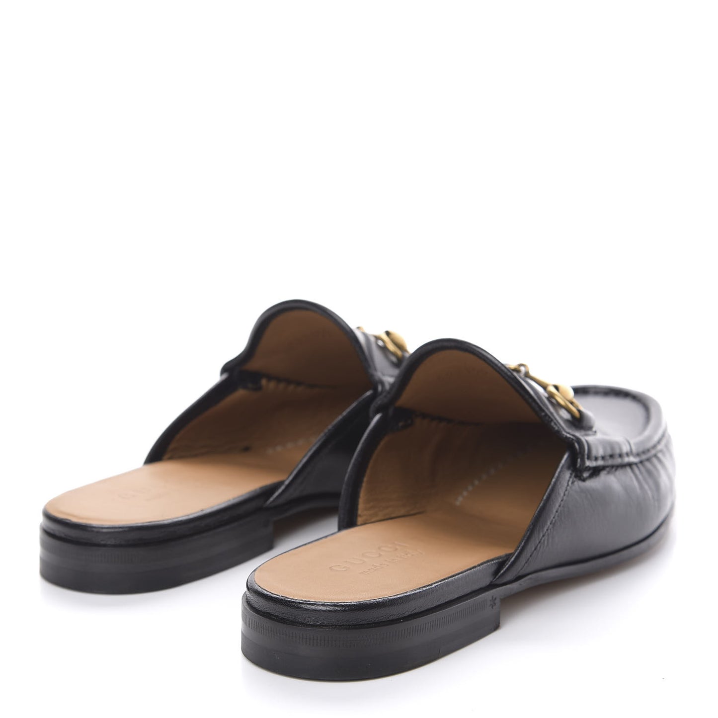 Goatskin Mens Horsebit Slippers 7 Black