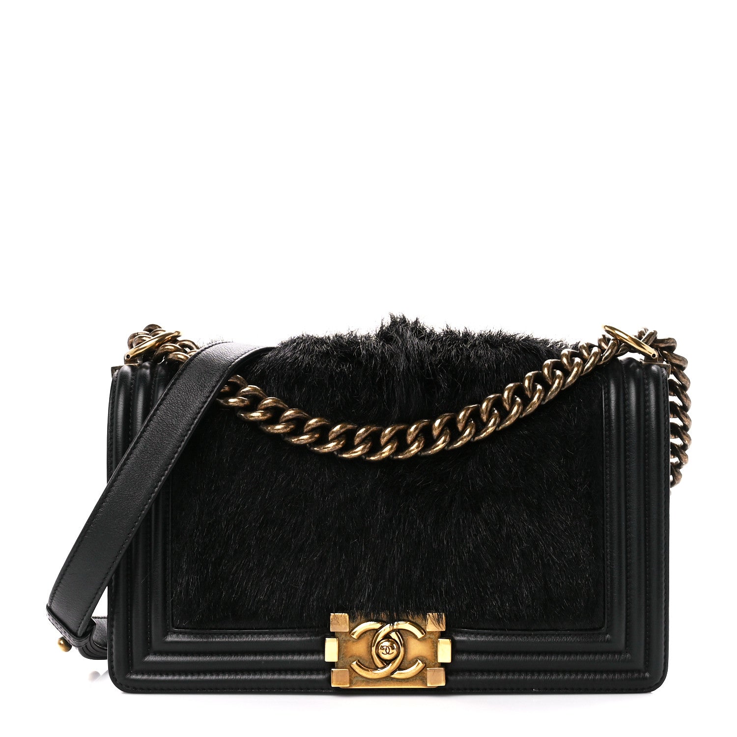 Chanel Goat Hair Medium Celtic Boy Flap Black 1 of 11