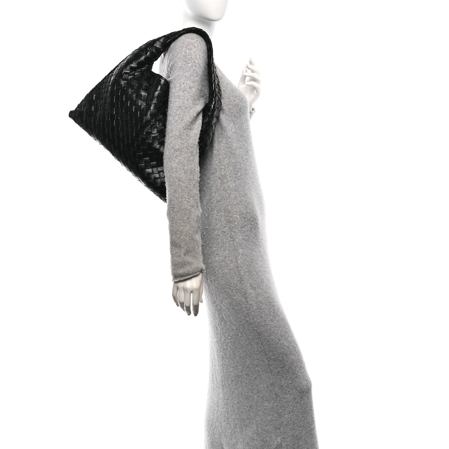 Calfskin Intrecciato Small Hop Black