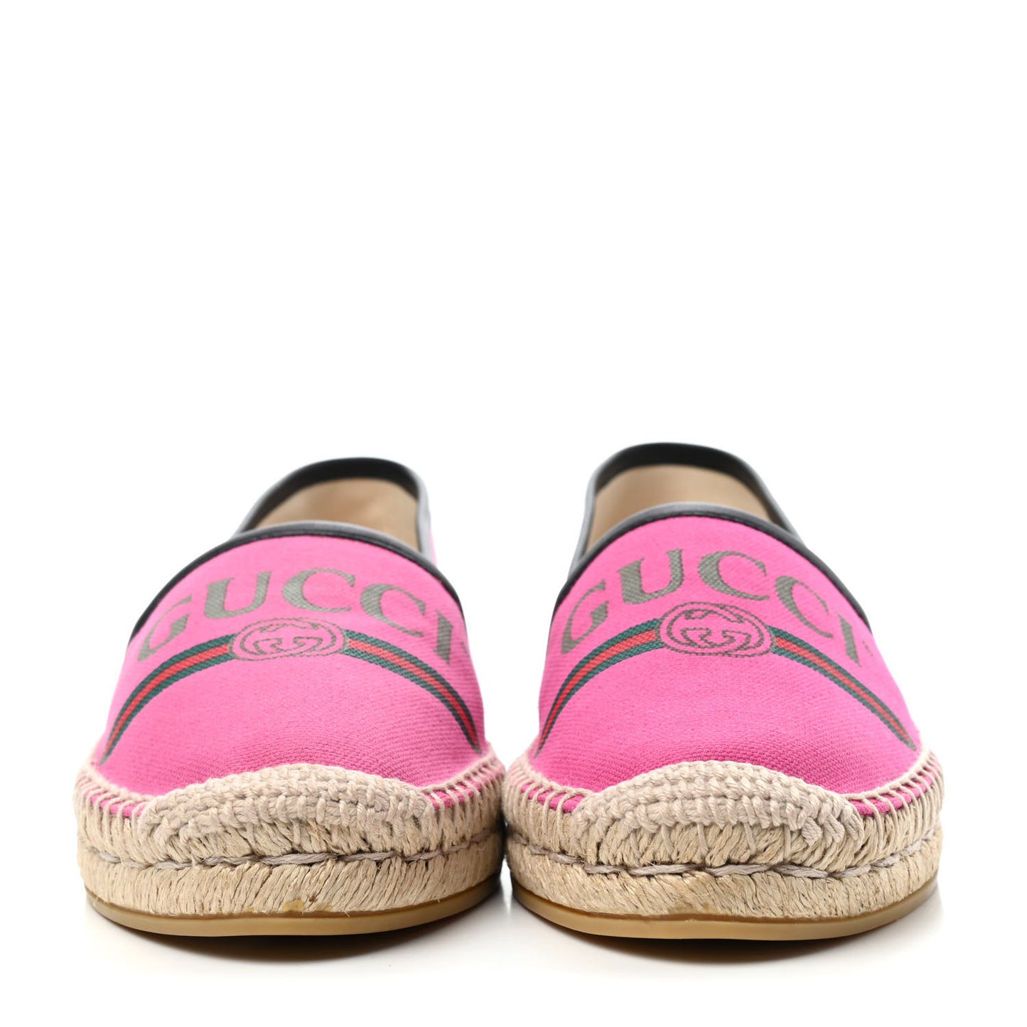 Canvas Logo Espadrilles 38.5 Cyclamen Rose Black