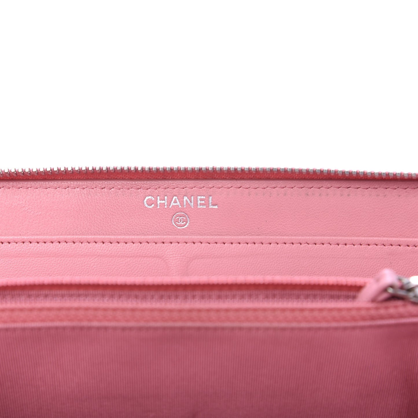 Lambskin Quilted Large Gusset Zip Around Wallet Light Pink