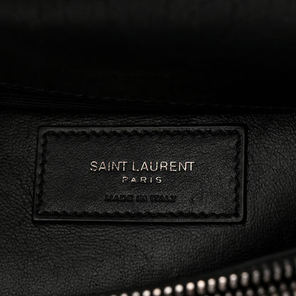 Saint Laurent Sheepskin Matelasse Chevron Monogram Large College Satchel Black 6 of 10