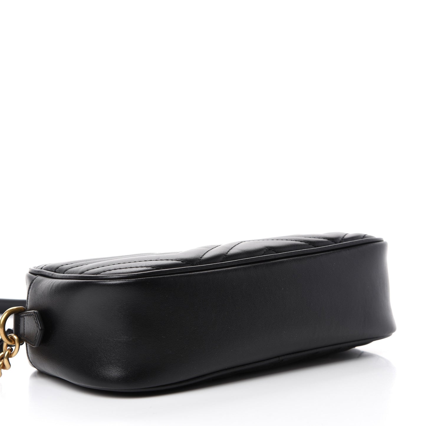 Calfskin Matelasse Small GG Marmont Chain Shoulder Bag Black