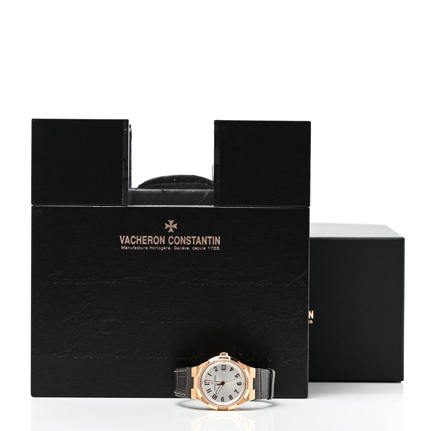 18K Pink Gold Alligator Diamond Bezel 37mm Overseas Automatic Watch 47560/D01R-9672