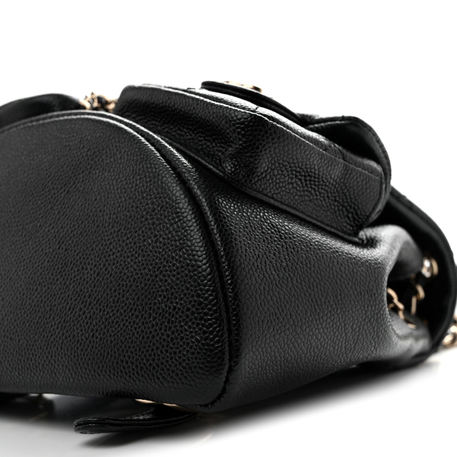 Chanel Shiny Caviar Quilted Small Duma Pockets Drawstring Backpack Black 10 of 11