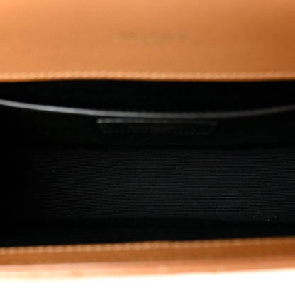 Saint Laurent Grain De Poudre Textured Mixed Matelasse Medium Triquilt Monogram Satchel Dark Cork 5 of 9