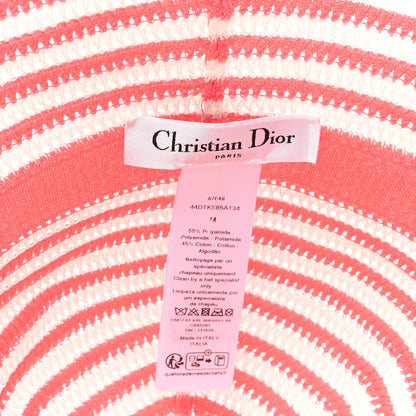 Christian Dior Polyamide Cotton Knitted D-Tulipe Brim Hat M Pink 8 of 8