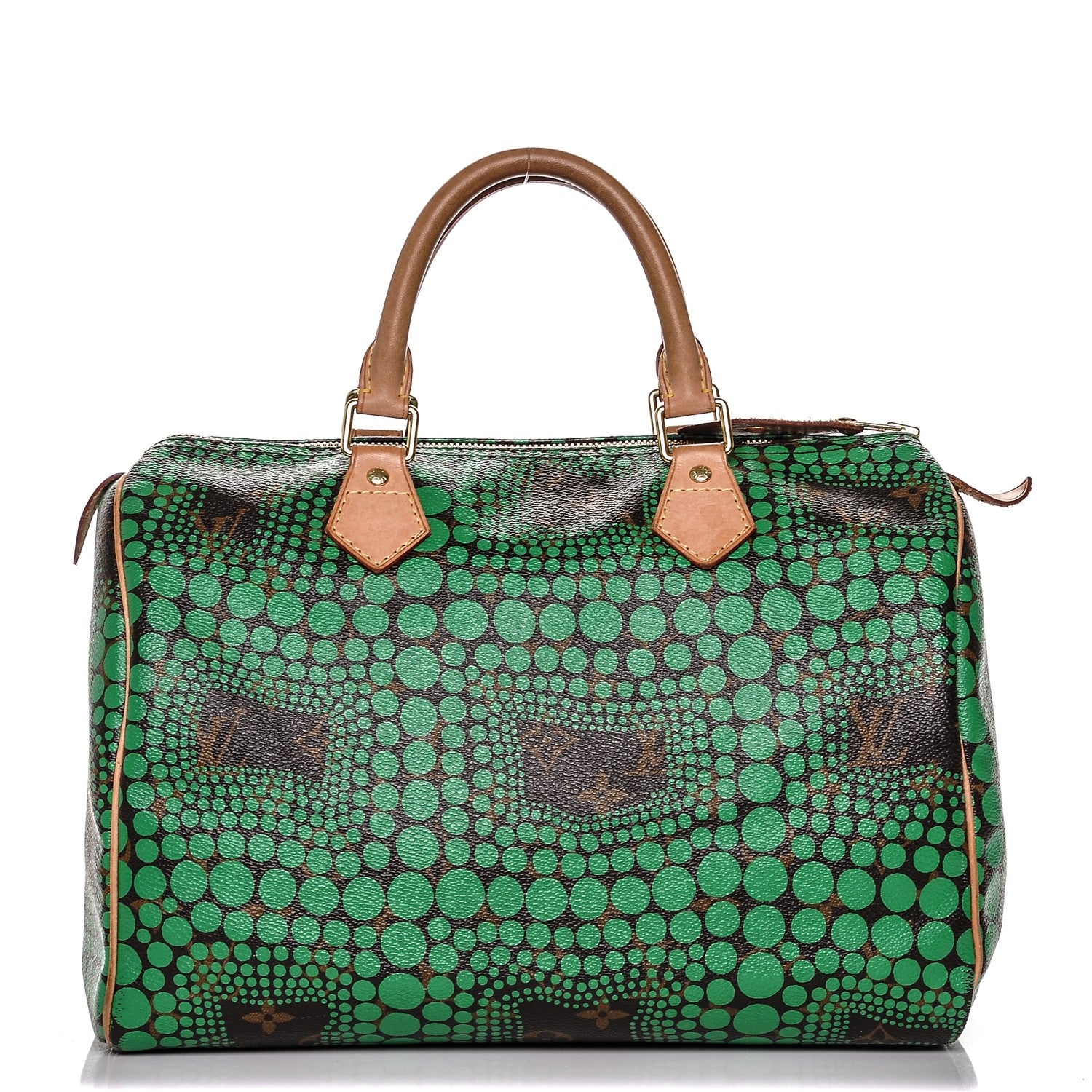 Louis Vuitton Monogram Kusama Town Speedy 30 Green 1 of 6