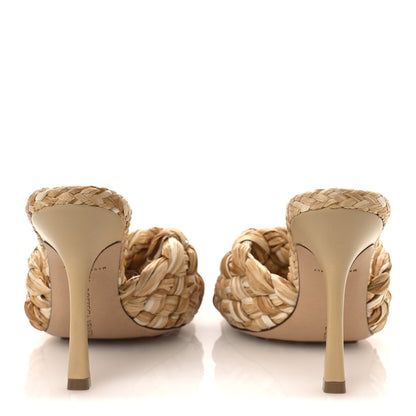 Bottega Veneta Raffia Twisted Intrecciato Stretch Mule Sandals 36 Macadamia 6 of 10
