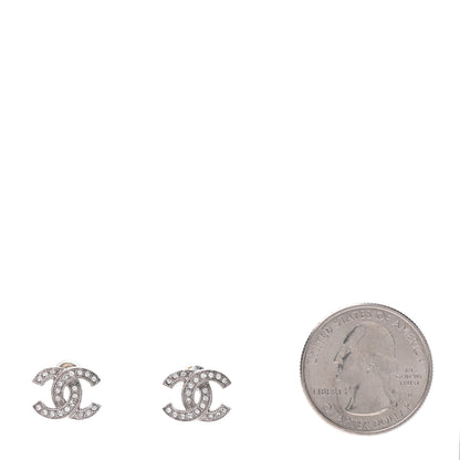 Chanel Crystal CC Earrings Silver 2 of 4