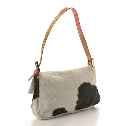 Fendi Calf Hair Snakeskin Baguette Black White Multicolor 3 of 14