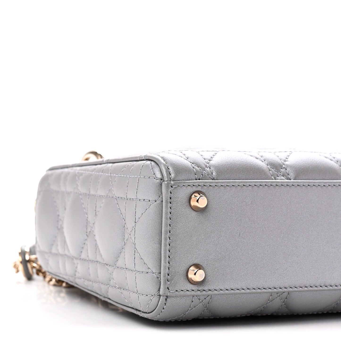 Lambskin Cannage Mini Lady Dior Grey