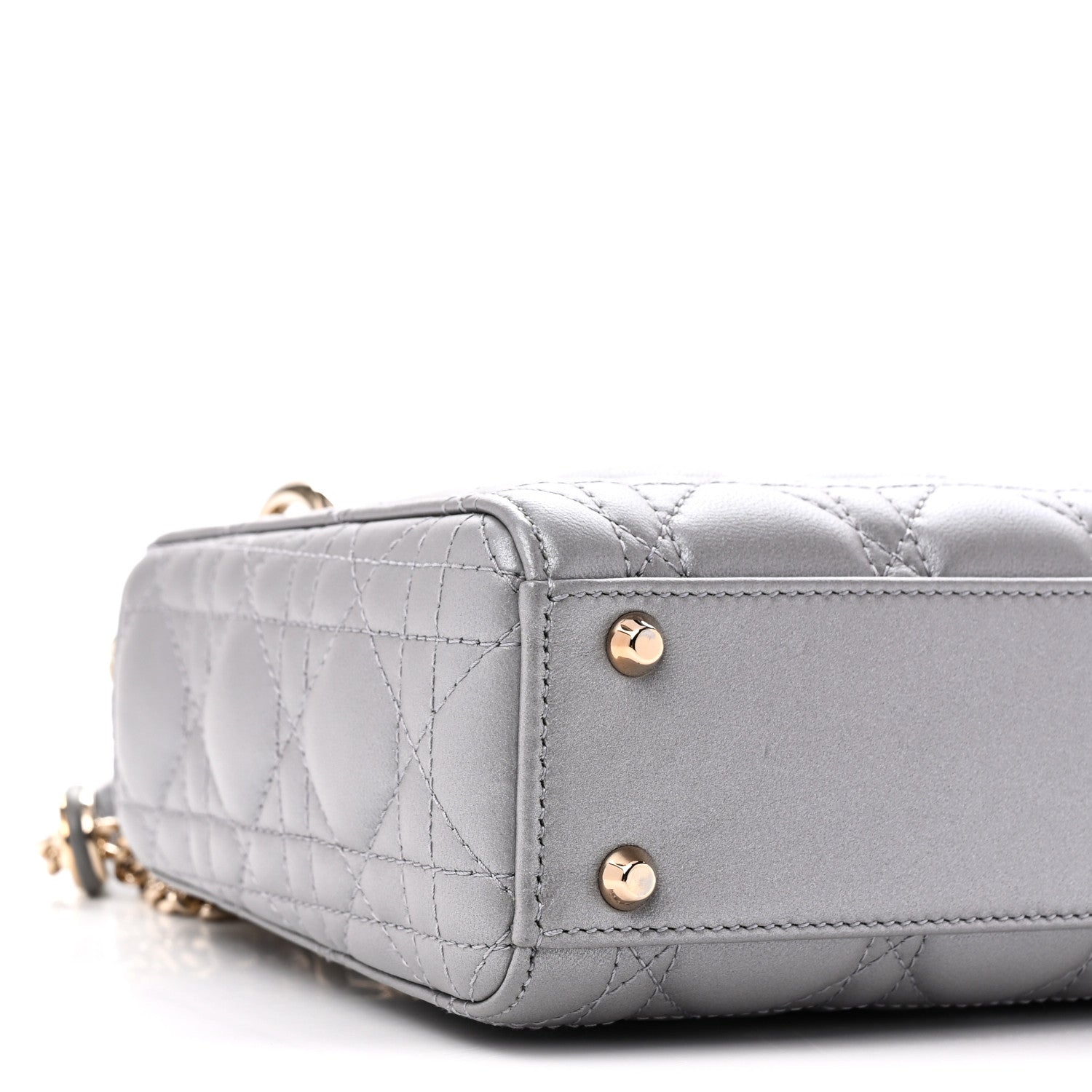 Christian Dior Lambskin Cannage Mini Lady Dior Grey 9 of 11
