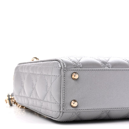 Christian Dior Lambskin Cannage Mini Lady Dior Grey 9 of 11