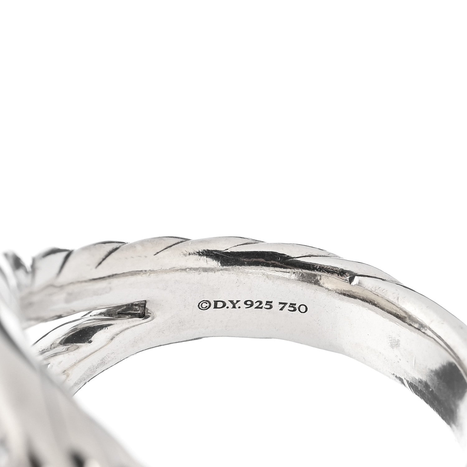 David Yurman Sterling Silver 18K Yellow Gold Diamond Champagne Citrine 14mm Albion Ring 52 6 4 of 4
