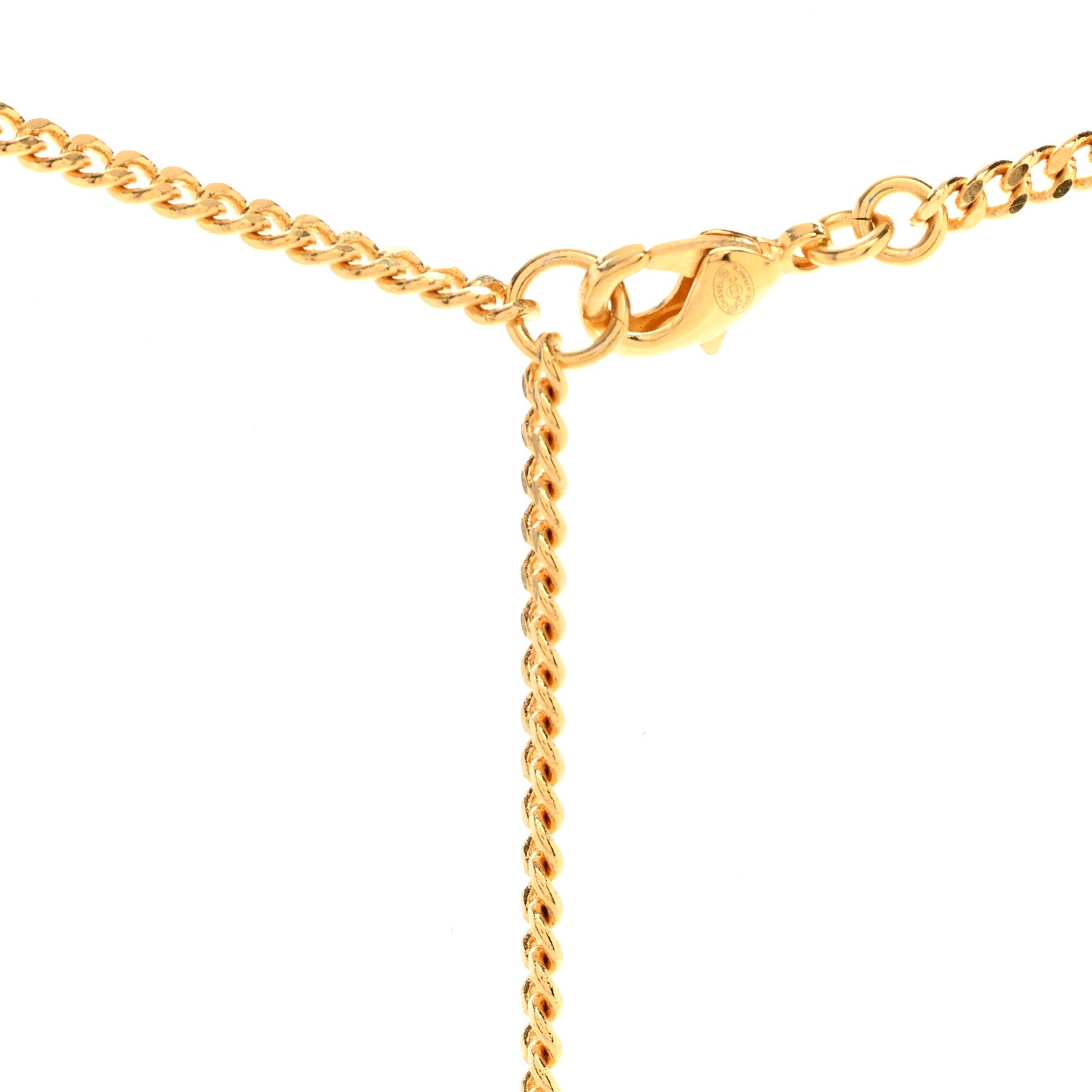 Chanel Metal Enamel CC Chain Necklace Pendant Gold Black 4 of 6