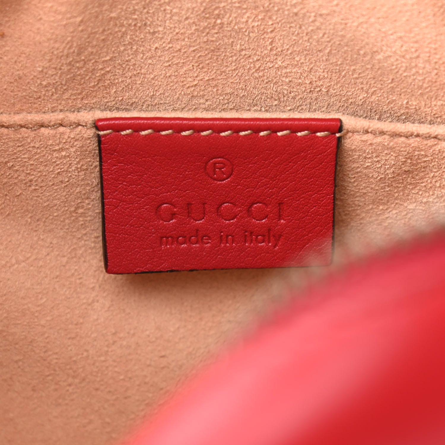 Gucci Calfskin Matelasse Small GG Marmont Chain Shoulder Bag Hibiscus Red 6 of 10
