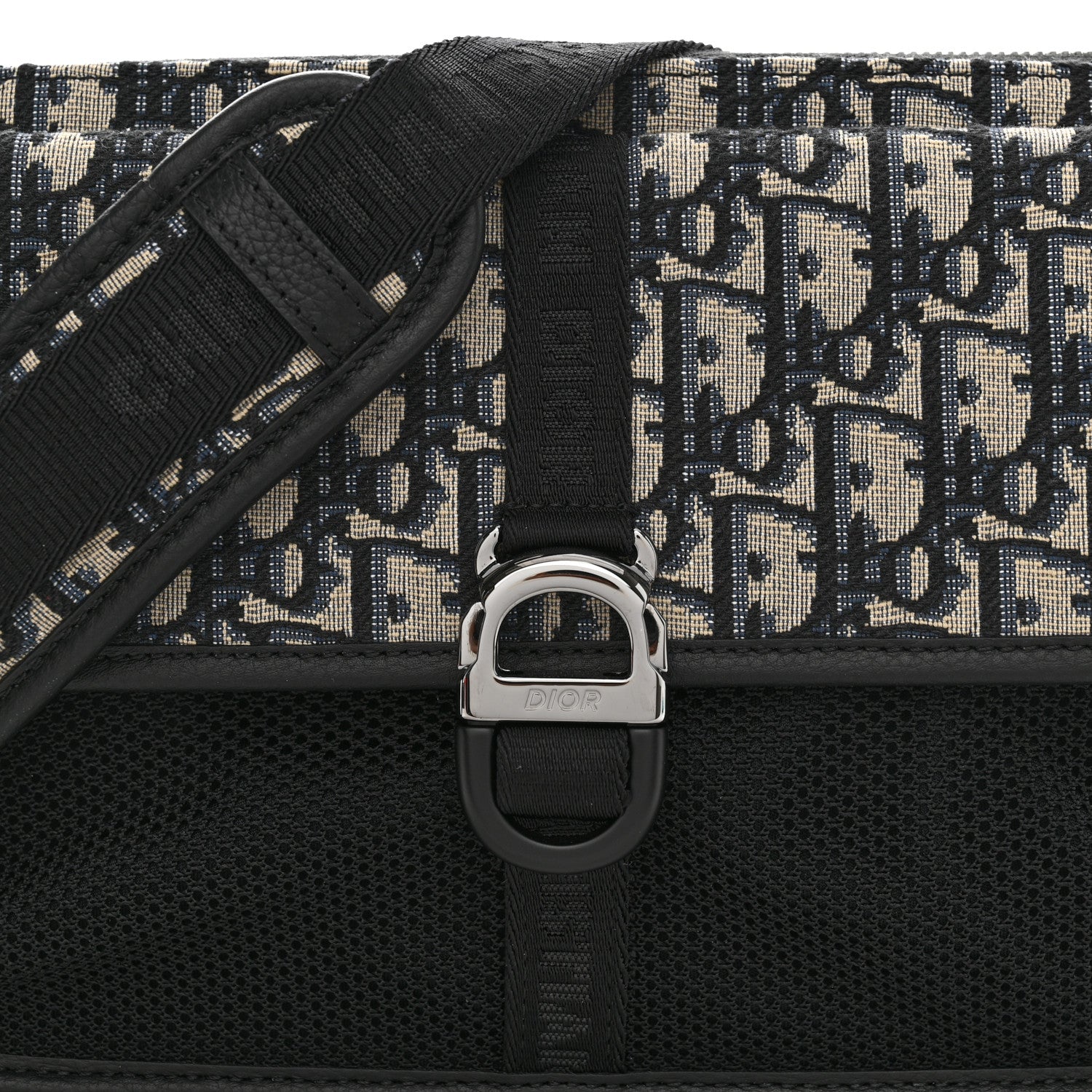 Christian Dior Oblique Mesh Dior 8 Bag With Strap Black 8 of 10