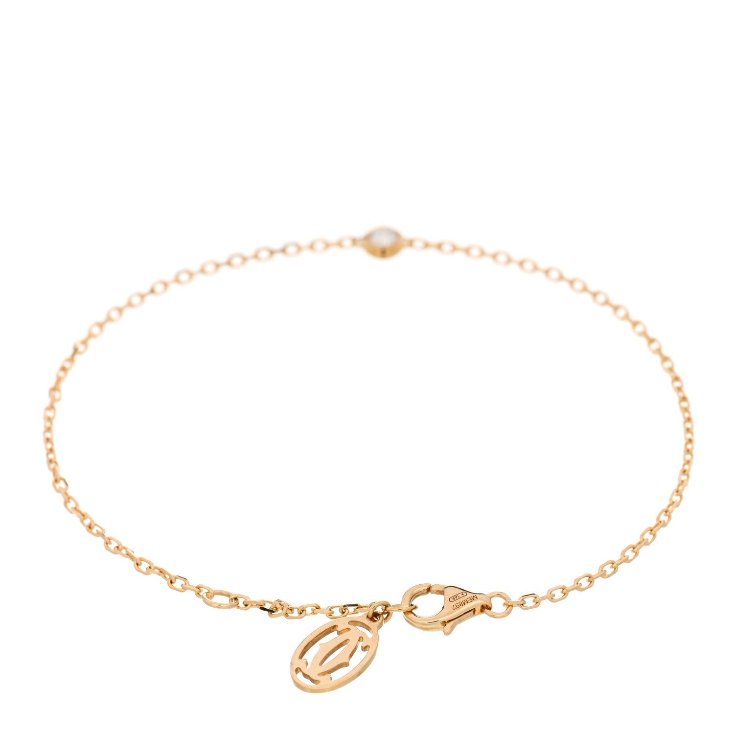 Cartier 18K Yellow Gold Diamond SM D'Amour Bracelet 2 of 4