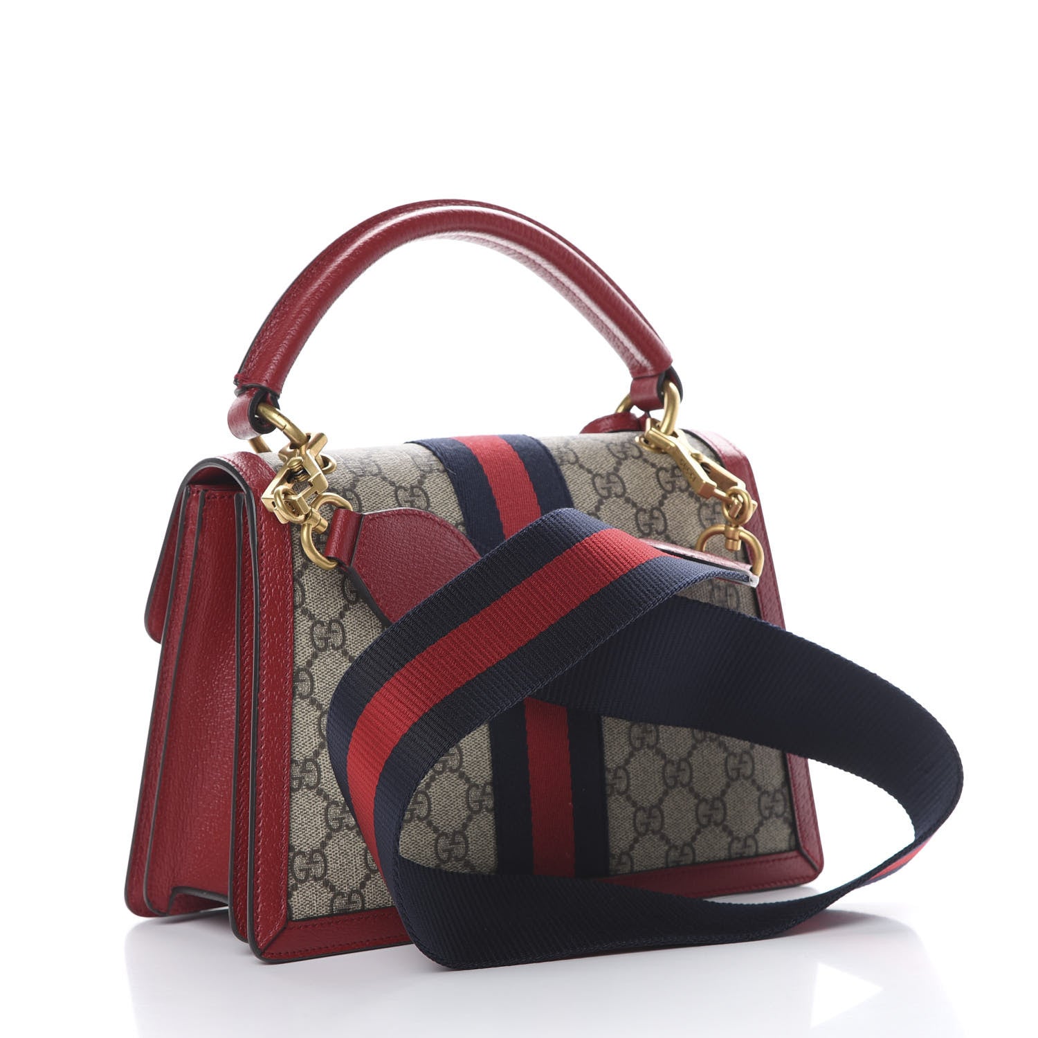 Gucci GG Supreme Monogram Small Queen Margaret Top Handle Bag Red 2 of 10
