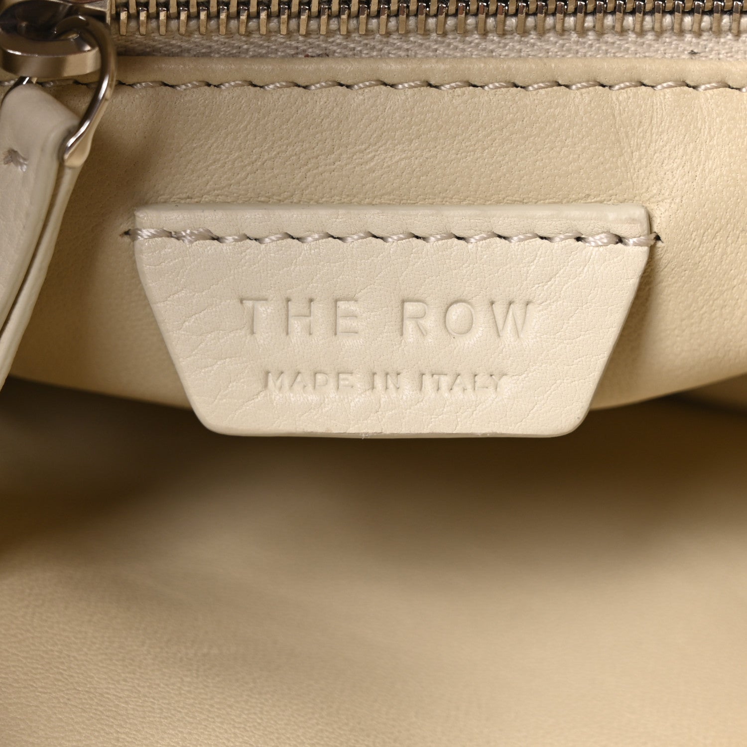 The Row Grained Calfskin Bourse Clutch Ivory 6 of 9