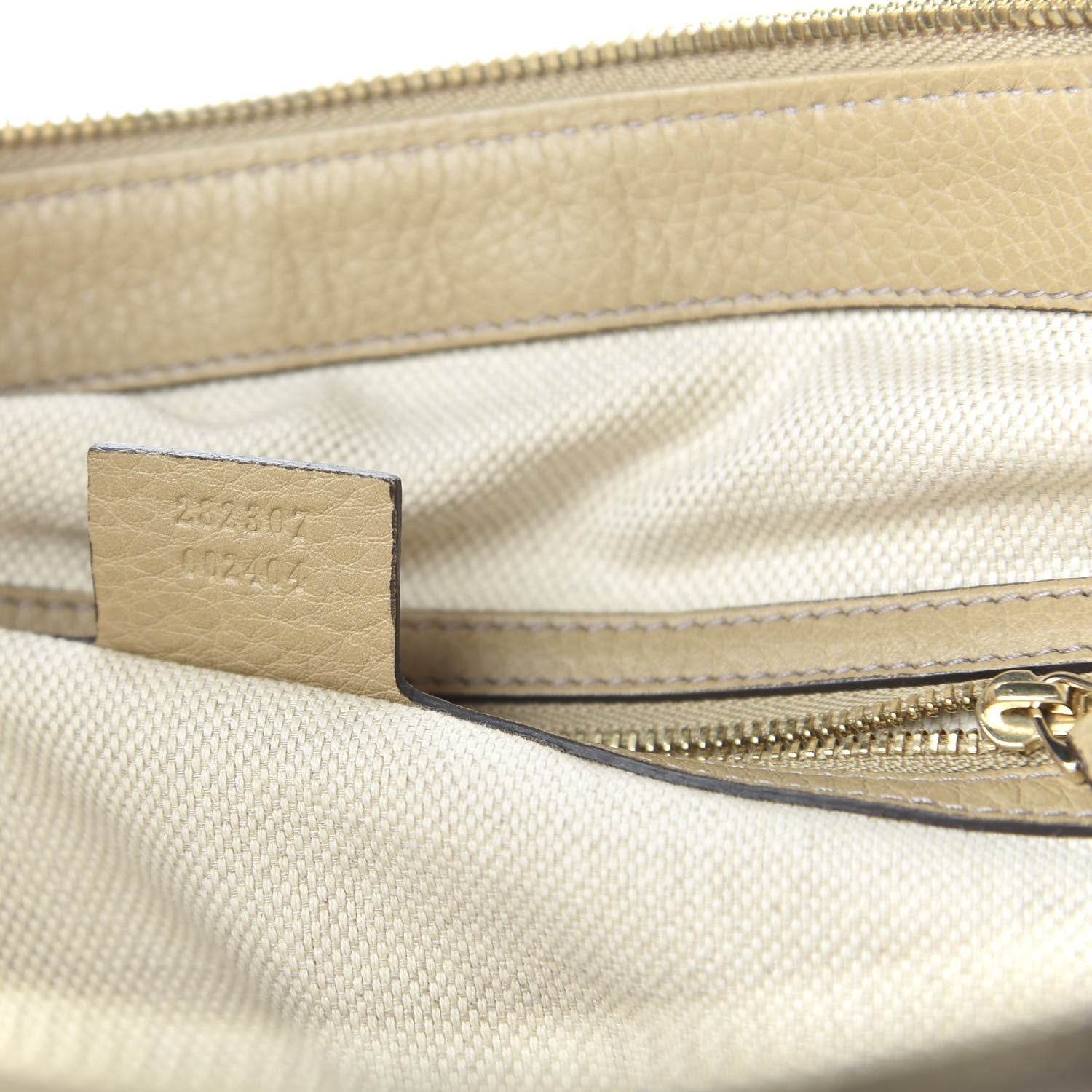 Gucci Pebbled Calfskin Small Soho Top Handle Bag Cream 8 of 10