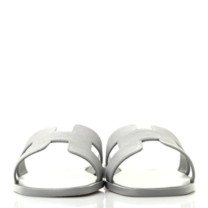 Hermes Epsom Oran Sandals 36.5 Bleu Glacier 2 of 8