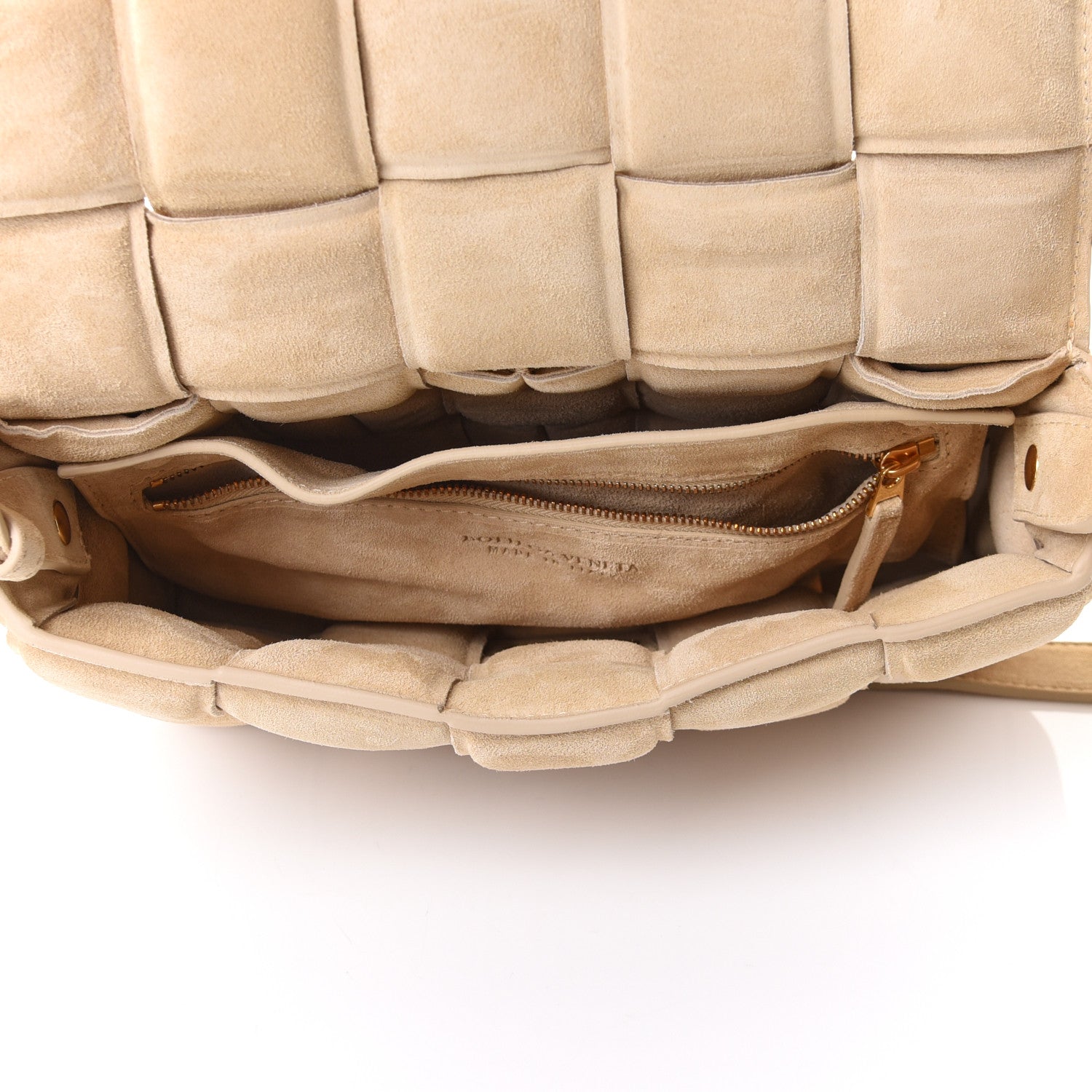 Bottega Veneta Suede Calfskin Maxi Intrecciato Padded Cassette Crossbody Bag Sand 4 of 9