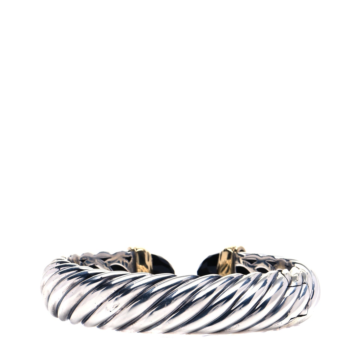 Sterling Silver 18K Yellow Gold Black Onyx 15mm Waverly Bracelet
